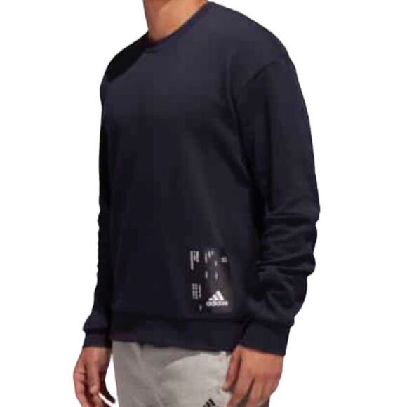 Adidas ~ Graphic Sweatshirt with tech inspired design ~Navy Crewneck~size S - Picture 1 of 13
